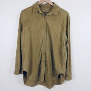 Osklen Travel Sustainable Cotton Button Up Men's Size Small Olive Earthy Relaxed
